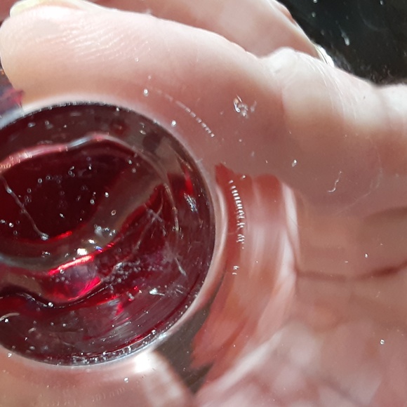 ARTLAND IRIS RUBY WATER GOBLET  1990's Blown Glass - Picture 7 of 7